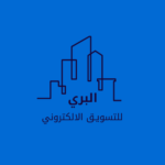 لوجو بسيط خطي اصفر وبنفسجي للتسويق العقاري